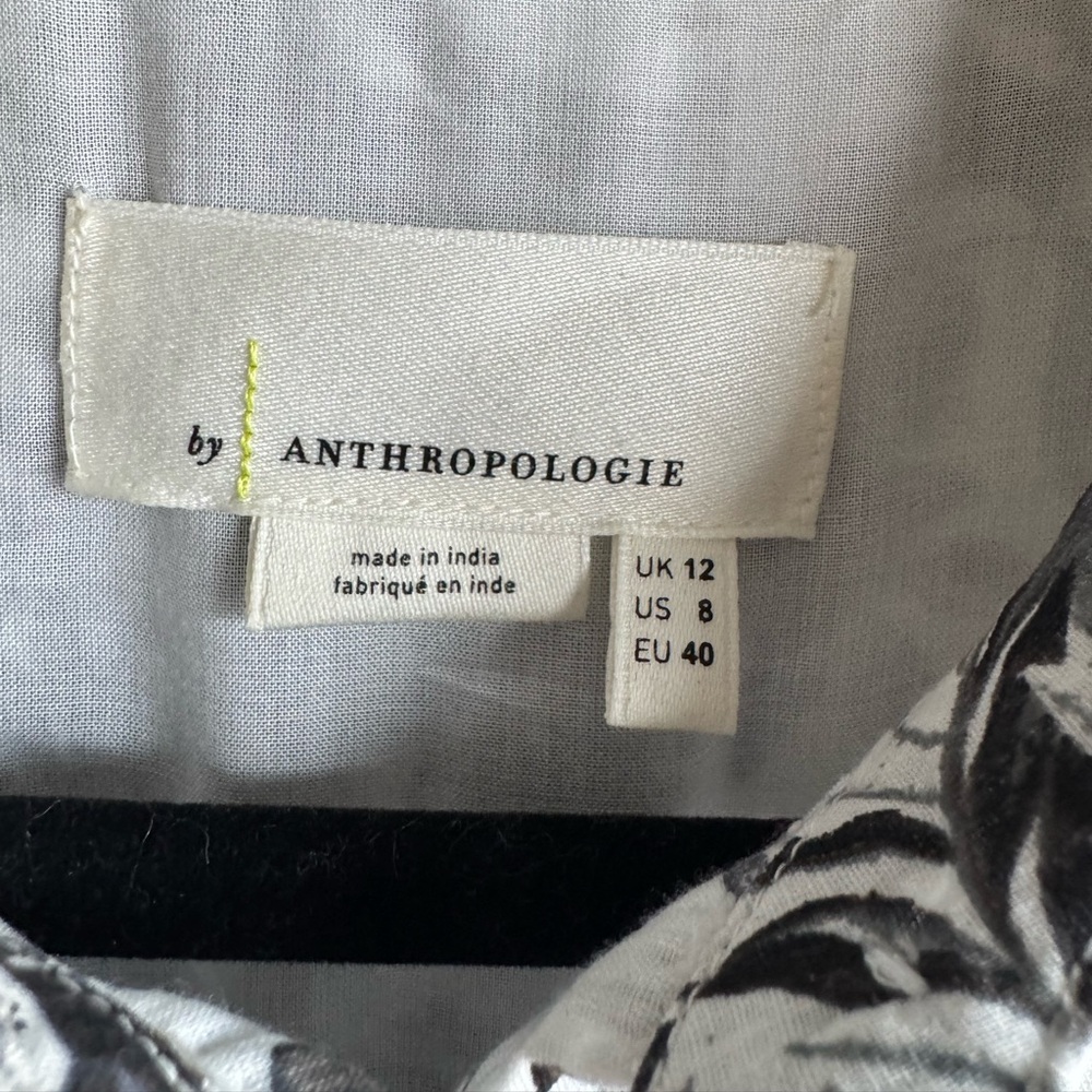 Anthropologie Lavinia Embroidered Shirtdress Mini Tunic Cotton Floral side 12 - Picture 3 of 6